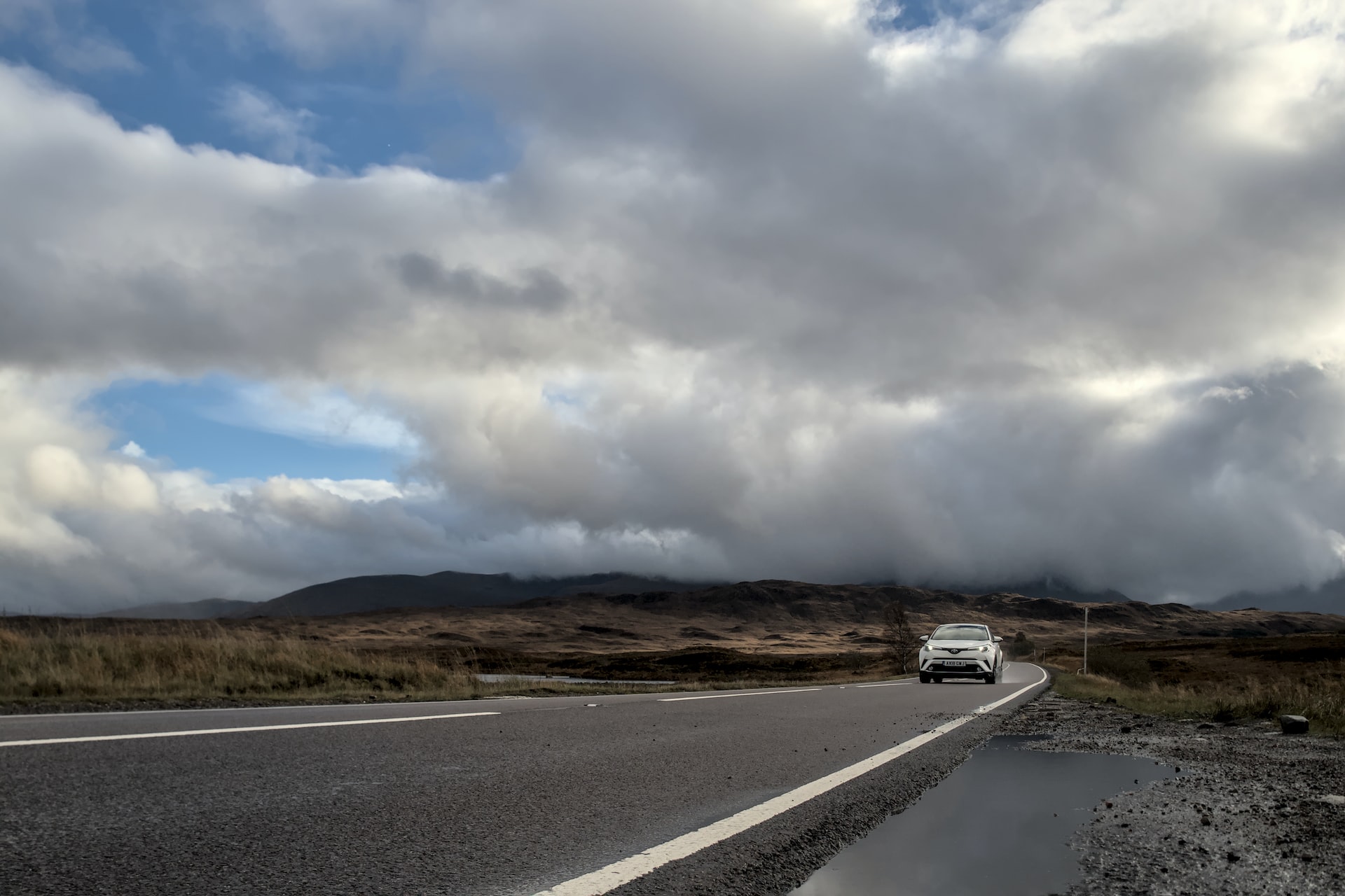 Car driving in a remote location