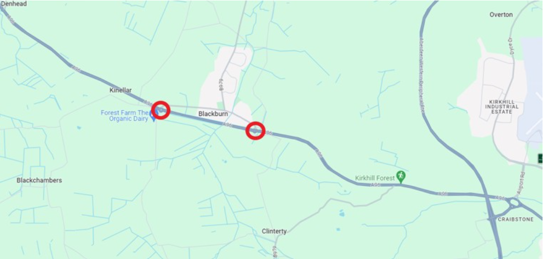 A96 Roadworks Map