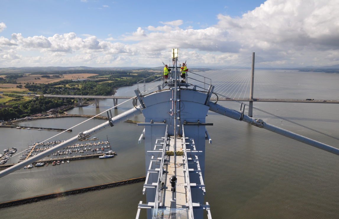 Pipers on the Forth Road Bridge 